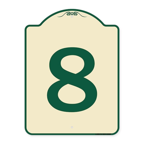 Signmission Sign with Number 8 Heavy-Gauge Aluminum Architectural Sign, 24" x 18", TG-1824-22900 A-DES-TG-1824-22900 - main